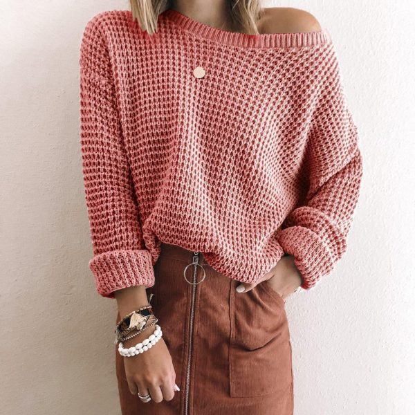 Women's Sweater Off The Shoulder Long Sleeve